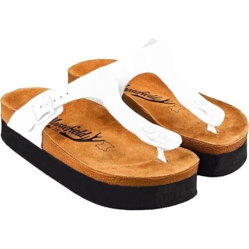Moosefield Genuine leather New 2021 summer season comfortable eva sole White Flip-flops orthopedic non-slip Womens slippers