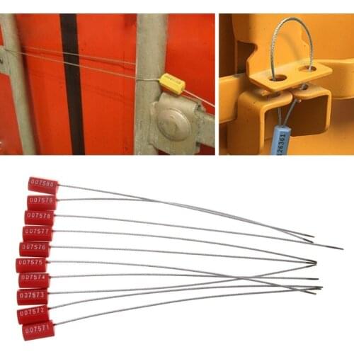 10PCS Pull Tight Wire Seals Locks Security Aviation Steel Wire Cable Seals