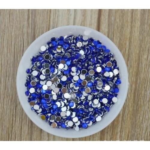 10000pcs/lot 1.5mm Royal Blue Color Acrylic Flat Back Rhinestones Acrylic Rhinestone for Nail Art Rhinestones Round
