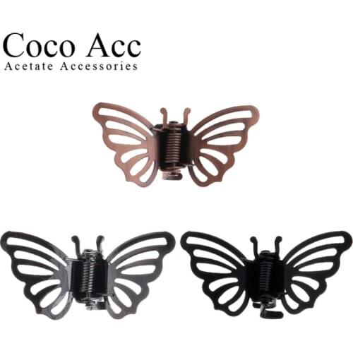 2019 winnter hot sale black copper fashion design metal small mini hair claws jaw clasp clamp clips accessories