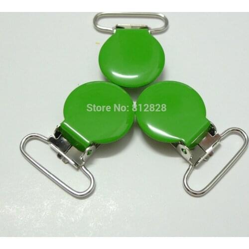 25pcs 1'' 25mm #MD39 Kelly Green Color Enamel Suspender Clips