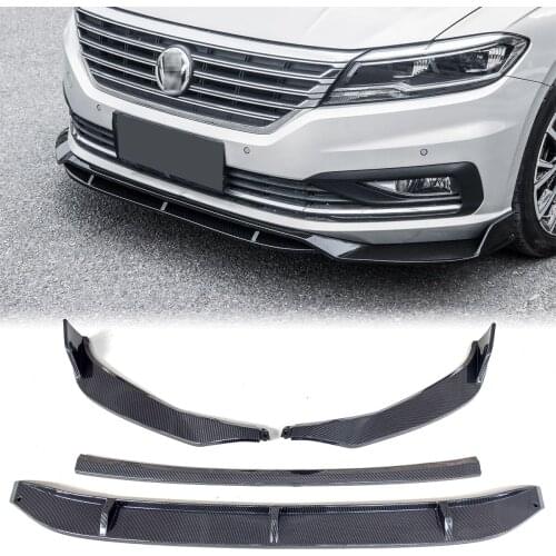 4PCS ABS Material Carbon Look Black Front Lip Spoiler Bumper Chin Side Splitters For Volkswagen VW Lavida Plus 2018-2019