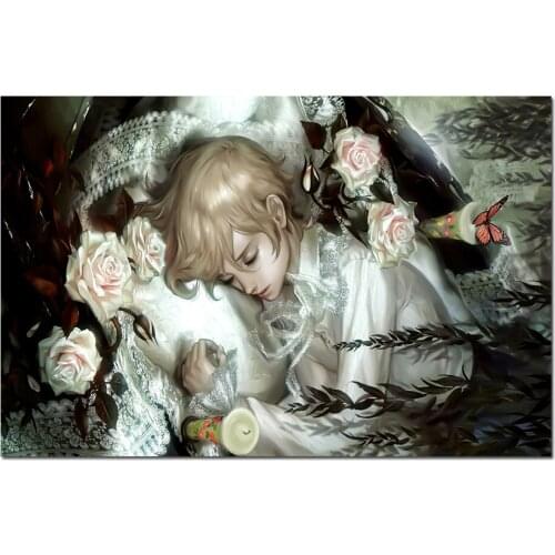 Full Square round Diamond Painting Angel Boy Sleep 5D Diamond Embroidery sale Mosaic Handmade New Arrival Forest Prince EE1938