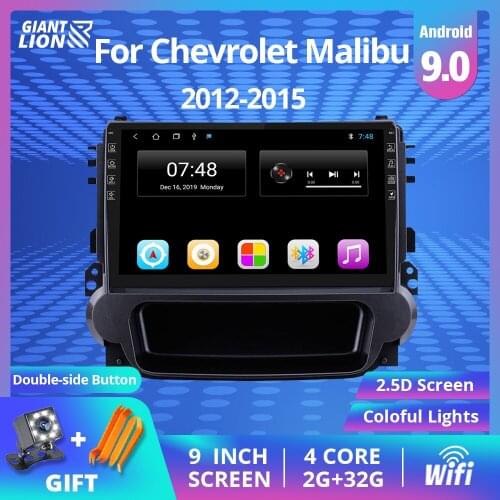 2DIN Android 9.0 Car Radio For Chevrolet Malibu 2012-2015 Stereo Multimedia Player Navigation GPS Wifi BT Head Unit Car DVD