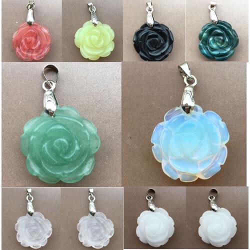 Free Shipping Women Fashion Jewelry Aventurine Opal Carnelian Cherry Quartz Crystal Jaspe Art Pendant Bead 1pcs WFH825