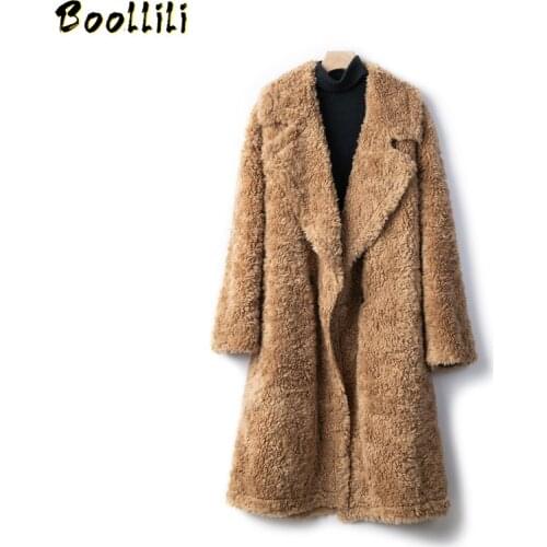 Boollili Sheep Shearing Real Fur Coat Wool Jacket Women Clothes 2020 Autumn Winter Coat Women Korean Fashion Fur Tops