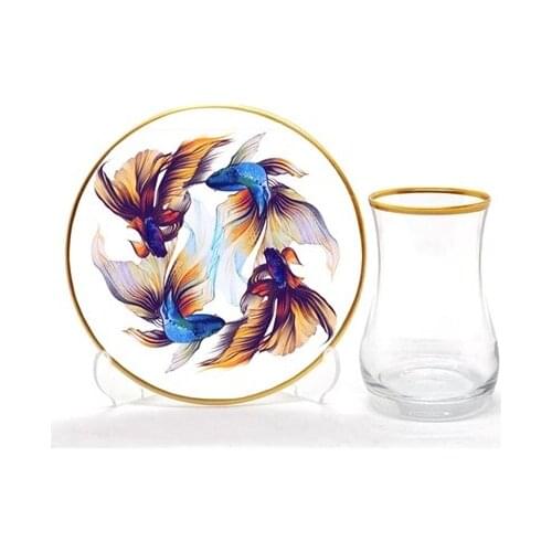 Drop Tea Set 12 pieces Golden Fish