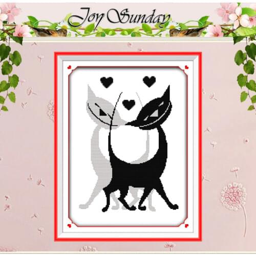 Black & White Lover Cat Patterns Counted Cross Stitch 11 14CT Cross Stitch Sets Chinese Cross-stitch Kits Embroidery Needlework