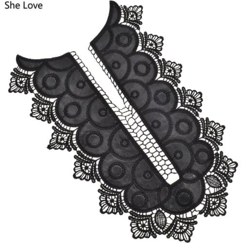 Chzimade PU Flower Embroidered Lace Trim Fabric for Costume Dress Decor Sewing Appliques Crafts Accessories