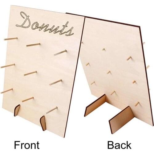 Wooden Donut Wall Stand Doughnut Holder Baby Shower Kids Birthday Party Table Decorations Wedding Favors Mariage Party Supplies
