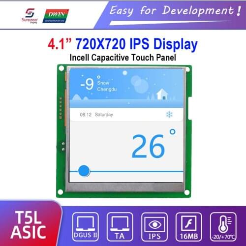 Dwin T5L HMI Intelligent Display, DMG72720C041_03W 4.1" IPS 720X720 LCD Module Screen Incell Capacitive Touch Panel