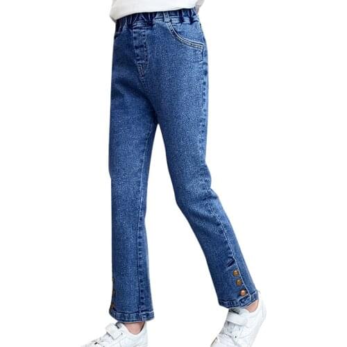 Jeans Girl High Quality Childrens Jeans For Girls Solid Denim Trousers For Children Spring Autumn Clothes For Girls