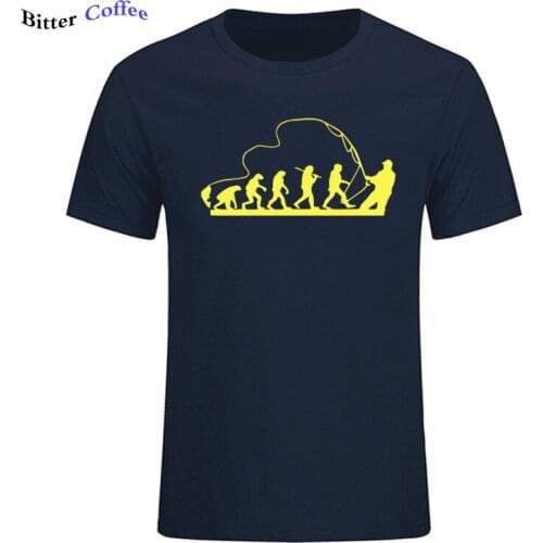 BITTER COFFEE Summer New Mens Stylish Fisherman evolutionT Shirts Men Cotton O Neck Tops Bodybuilding Short Sleeve T-shirt