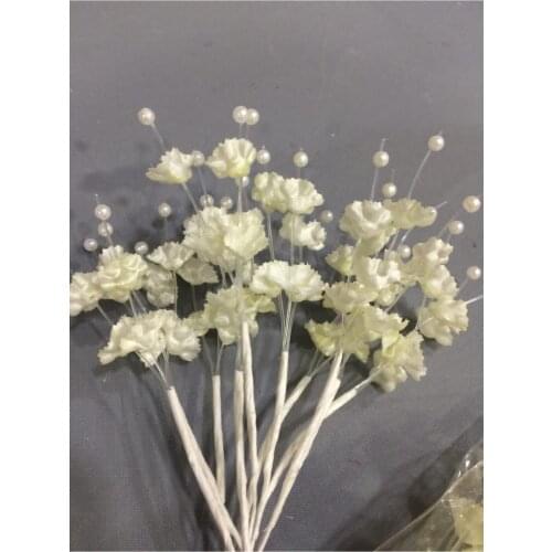 Cream Pearls Cutting Line Fabric Long Flower 10 Pcs хна для мехенди henna bride veil welon