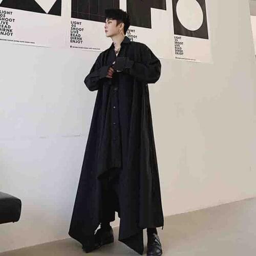 Small group designer long shirt coat mens and womens cloaks shirt coat show style nightclub DJ singer stage trend