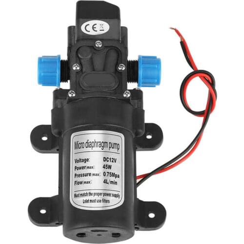 Water Pump 45W DC 12V Micro Diaphragm Water Self Priming Pump bomba Low noise 4L/min Flow Black with Filter pump pompe a eau