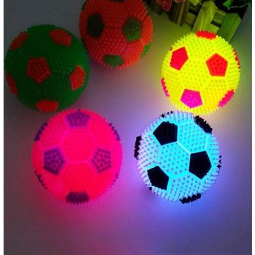 Flashing Light Up Colorful Toy Ball Novelty Sensory Dog Ball Squeak Toys Sound 6.5cm Glow Party Birthday Toy Gift Prize