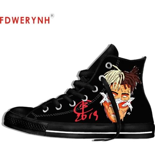 Mens Casual Shoes Black Xxxtentacion R.I.P Rap Xxx Tentacion Characters Fashion Cool Street Breathable Brand Canvas Shoes