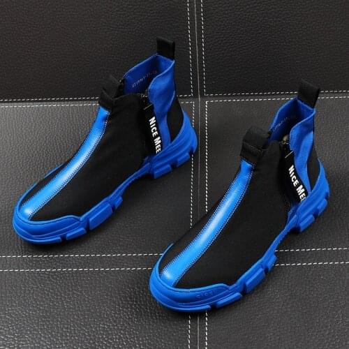 New Fashion Mens 2020 comfort thick bottom zipper Casual Shoes sneakers Male high-tops flats loafers Hip-hop rock skateboard