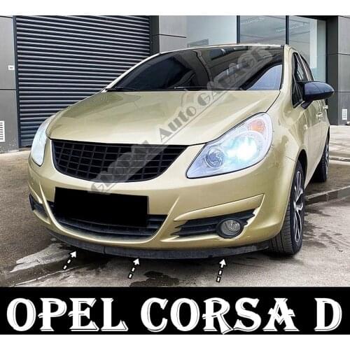 For Opel Corsa D Front Bumper Attachment Lip 2007-2020 Piano Glossy Black Splitter Diffuser Universal Spoiler Bumper Mud Flaps