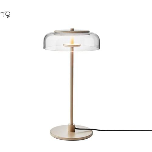 Nordic Modern Transparent Iron Art Glass Mushroom Lamp Table Led Creative Designer Living Room Bedside Bedroom Light Fixtures