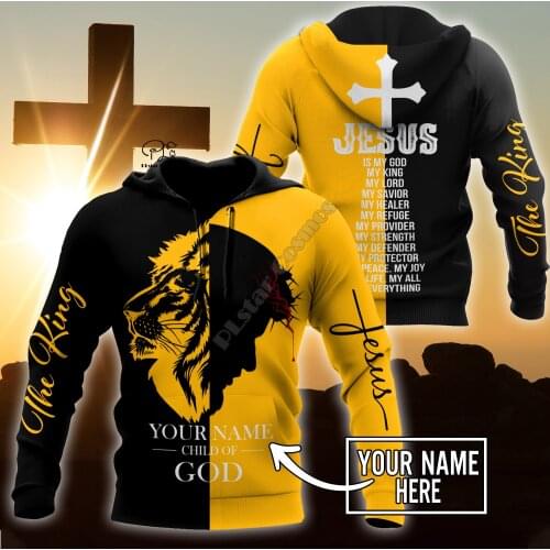 PLstar Cosmos NewFashion Christian Bible Faith Jesus God Lion Retro Art Streetwear Tracksuit 3Dprint Men/Women Casual Hoodies D4