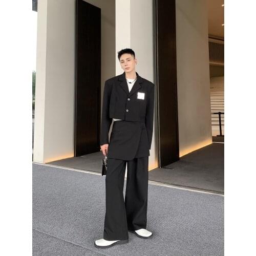 2021 new spring and autumn mens suit trim black casual business suit new