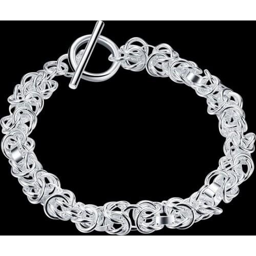 Charm hot 925 sterling silver Bracelets for women man Delicate circle chain lady Wedding party Christmas Gifts fashion Jewelry