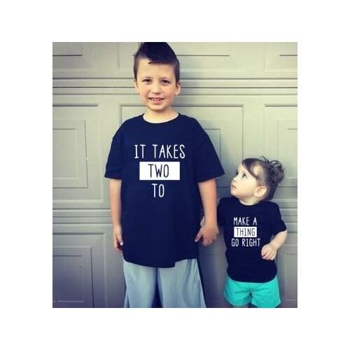 It Takes Two To Make A Thing Go Right Family Matching Outfits Boys and Sisters Look Tshirt Kids Brothers Sisters Baby Summer