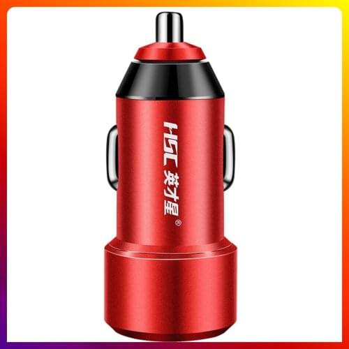 HSC YG32 MINI Portable Double USB Car Charger 3.4A Fast Charge Aluminum Alloy Vehicle Charger Current Identification Hot Selling