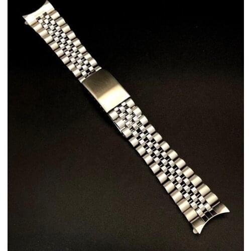 18 mm 20mm Brush Polish solid Stainless Steel jubilee curved End for rolex watch strap