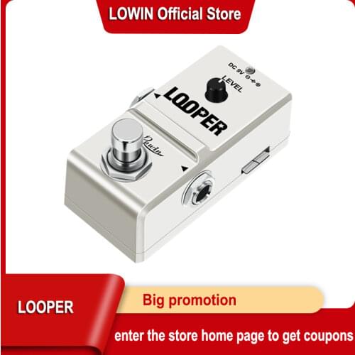 Rowin Nano Looper Electric Guitar Effect Pedal with 8G SD Card of 10 Minutes of Looping Unlimited Overdubs