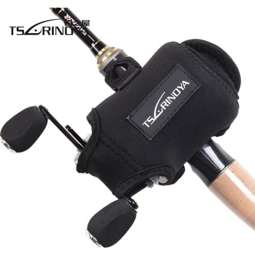 TSURINOYA Fishing Reel Bag 8.5*6.5*5.5cm Neoprene Fishing Reel Storage for Drum Reel Protective Cover Bait Casting Reel Bag