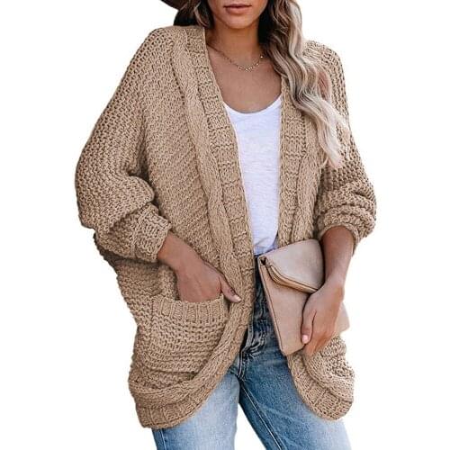 Sweaters For Women 2020 Thick Thread Twist Cardigan Sweater Womens Winter Sweater Twist Rope Bat Sleeve Christmas Sweater Coat