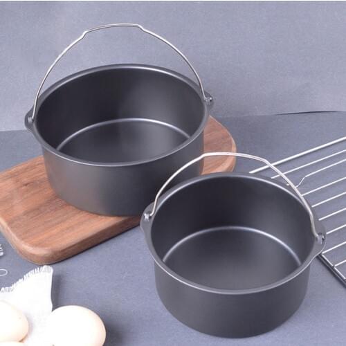 Air Fryer Baking Pan Non-stick Carbon Steel Fried Chicken Pot for Microwave Dutch Oven Cake Baking Barrel