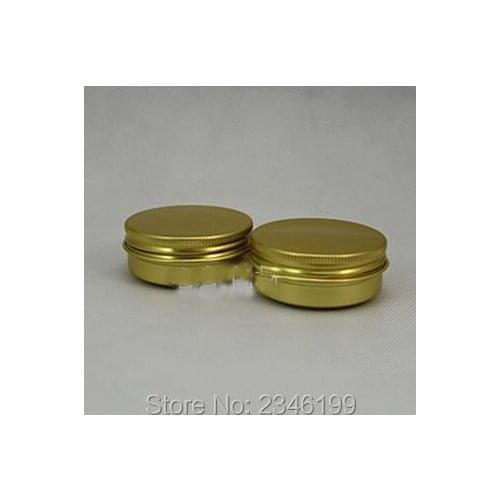 30G 30ML Aluminum Cream Jar, Gld Color With Screw Cap Empty Cosmetic Skin Care Cream Can, Aluminum Cream Packing Pot, 50pcs/lot