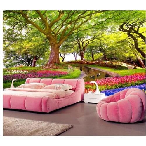 3d customized wallpaper photo 3d wallpaper Wonderland flowers picturesque landscape painting bathroom 3d wallpaper