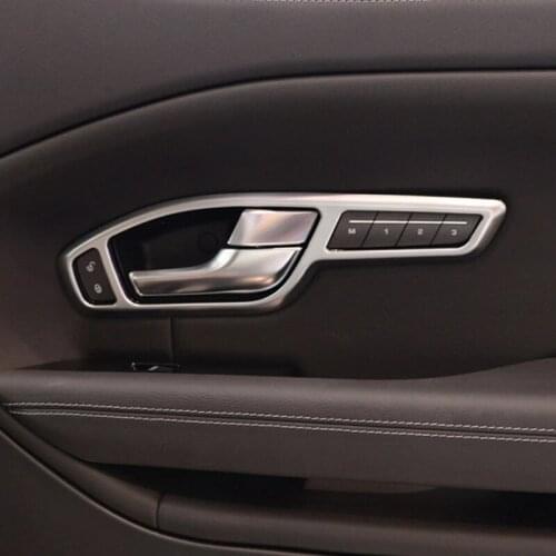4Pcs Chrome Interior Parts for Land Rover Range Rover Evoque Car Interior Door Handle Frame Trim Accessories