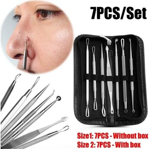 7Pcs Premium Blackhead Acne Comedone Pimple Blemish Extractor Remover Tool Kit Blackhead Beauty Tools