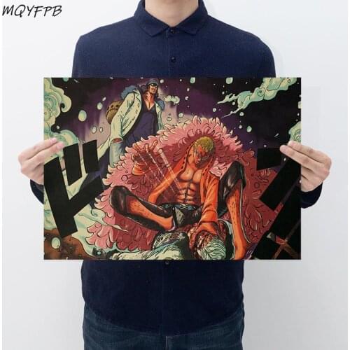 Anime One Piece Kraft Paper Poster Home Decoration wall Sticker Gift 50.5x35cm