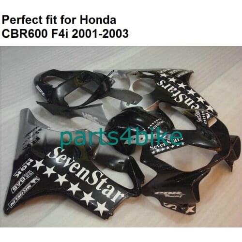 Free custom fairing kit for Honda CBR 600 F4i 2001 2002 2003 seven star black fairings CBR600 F4i 01 02 03 DZ61