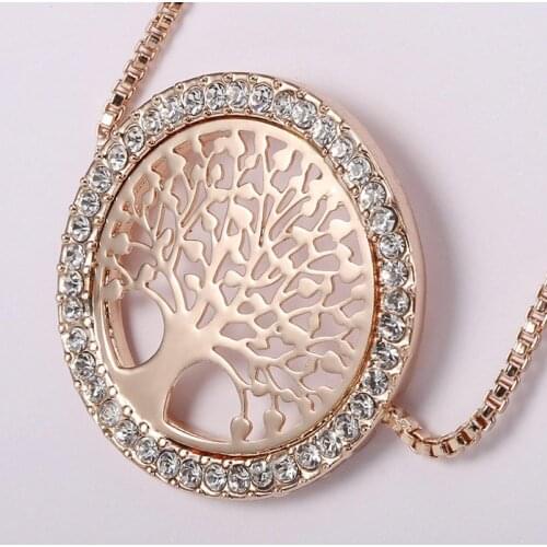 Creative Women Rhinestone Inlaid Hollow Life Tree Charm Bracelet Luxury Special Design Bangle Jewelry Decor Accessory Gift