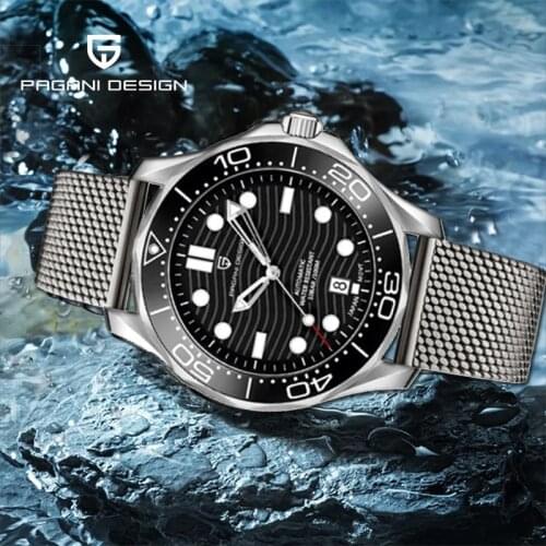 PAGANI DESIGN Luxury Military Ceramic Bezel 007 Sports Watch Mechanical Automatic Mens Watch Stainless Steel Sapphire Luminous