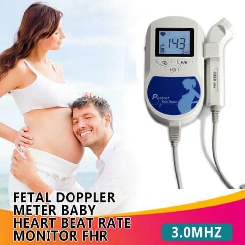3.0 MHZ CONTEC SonolineA Baby Sound C Doppler Fetal Heart Rate Monitor Home Pregnancy Heart Rate Detector LCD Display