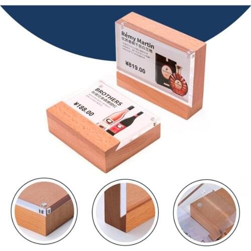 Hot Selling New A5 Magnetic Advertising Tag Sign Card Display Stand Wood Acrylic Block Frame Table Desk Menu Price Label Holder