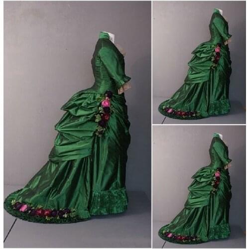 Custom made Rosa-3 Vintage costume Renaissance Victorian Lolita Dress/Civil War Southern Belle Ball Halloween dresses
