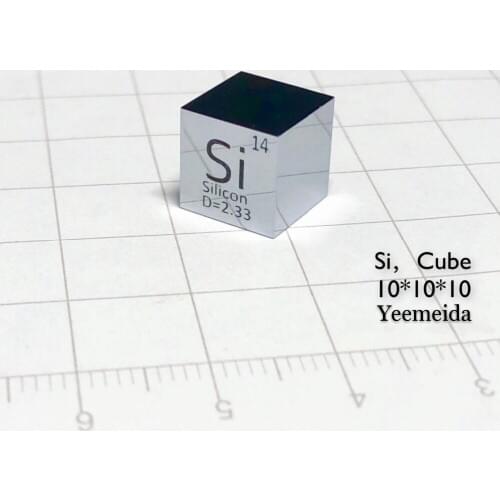 Silicon MIRROR POLISHED Metal 10mm Density Cube 99.9999% Pure for Element Collection