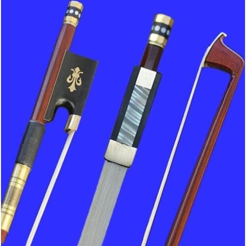 Pro Bulnesia spp wood 4/4 violin bow nickel silver parts naturalwhite bow hair