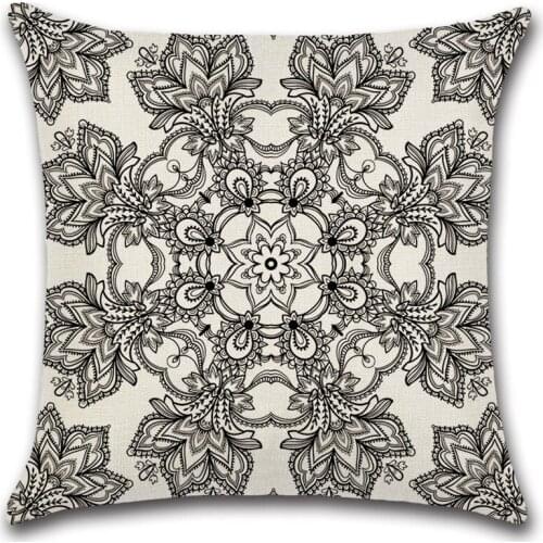 New Mandala Pattern Cushion Cover Bohemian Style Pillow Cover for Home Sofa Chair Decorative Abstract Flower Pillowcase 45*45cm