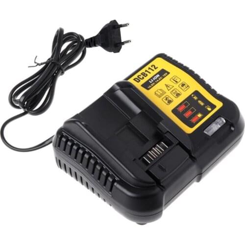 NEW DCB112 Li-Ion Battery 3A Charger For Dewalt 10.8V 12V 14.4V 18V Dcb101 Dcb200 Dcb140 Dcb105 Dcb200 Eu Plug Black